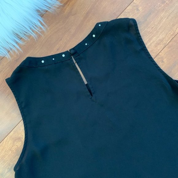Forever 21 Black Sleeveless Studded Blouse-Size S - Picture 6 of 9